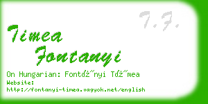 timea fontanyi business card